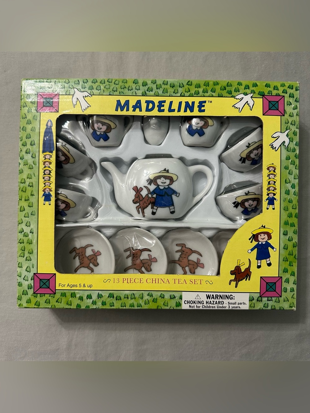 Vintage 1997 Madeline 13 Pc China Tea Set Schylling Pretty Port Porcelain In Box